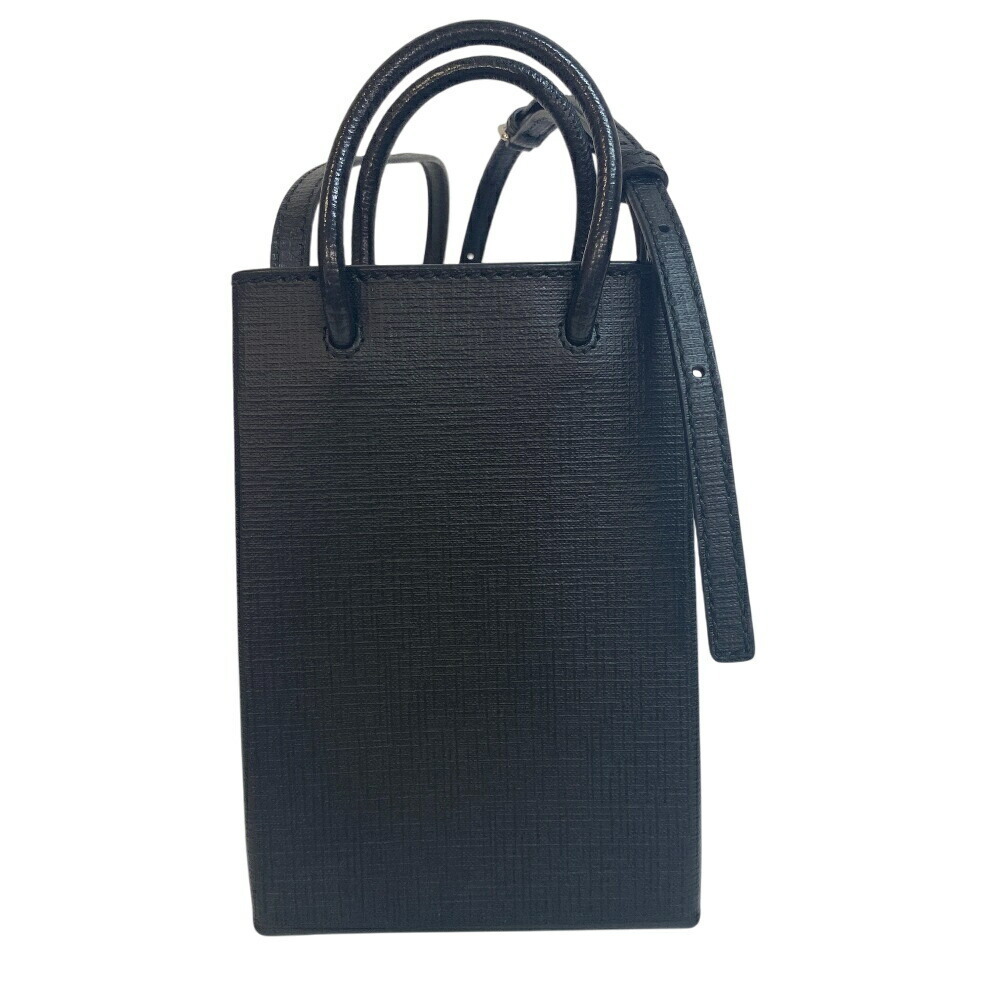 BALENCIAGA Shopping Phone Holder Shoulder Bag Handbag Crossbody Black